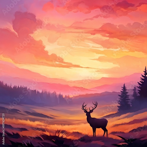 sunset in the mountains