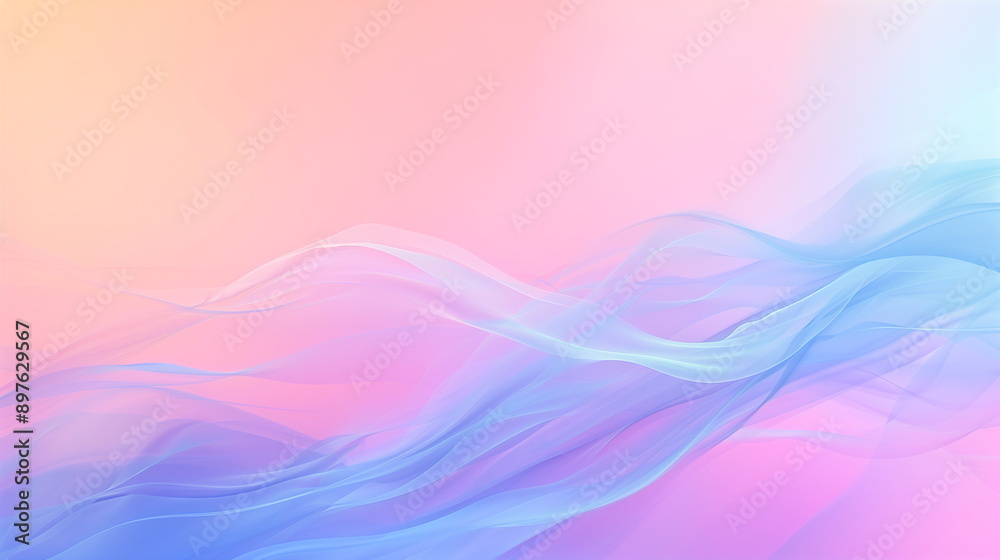 Fototapeta premium Abstract Pink and Blue Fluid Art Background with Dreamy Pastel Waves, Soft Gradient Blends, Flowing Shapes, Perfect for Digital Designs, Contemporary Art, Trendy Social Media, Wallpaper Designs