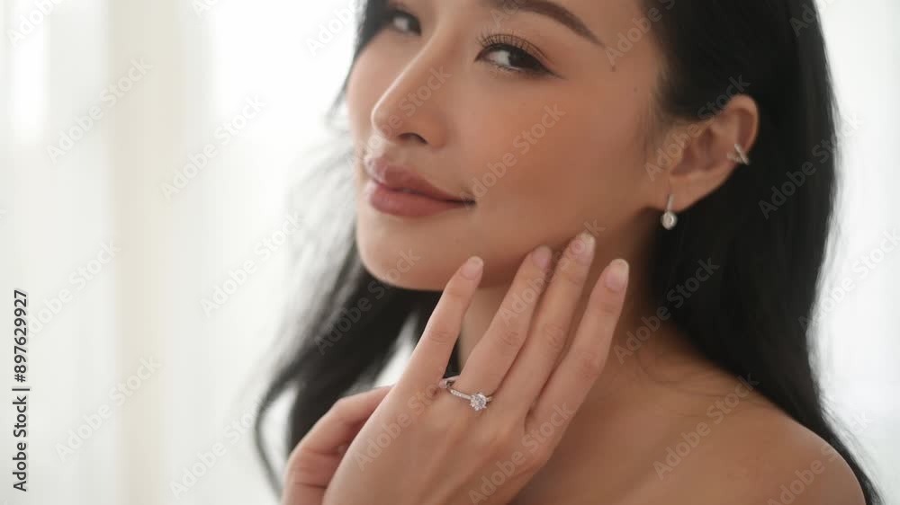 Portrait of beautiful bride with makeup and hairstyle in elegant wedding dress, wedding ceremony Portrait of beautiful bride with makeup and hairstyle in elegant wedding dress, wedding ceremony