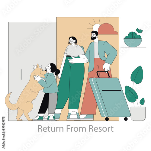 Last Days Of Summer. Flat Vector Illustration
