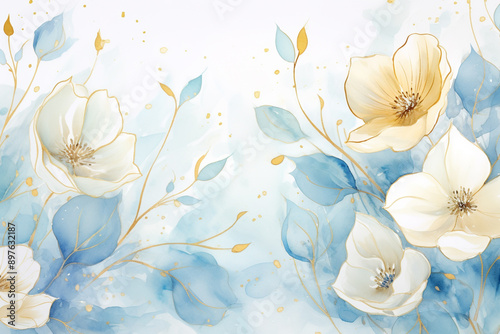 Artistic Watercolor Sunflower Symphony Botanical Watercolor Calla Lily Canopy