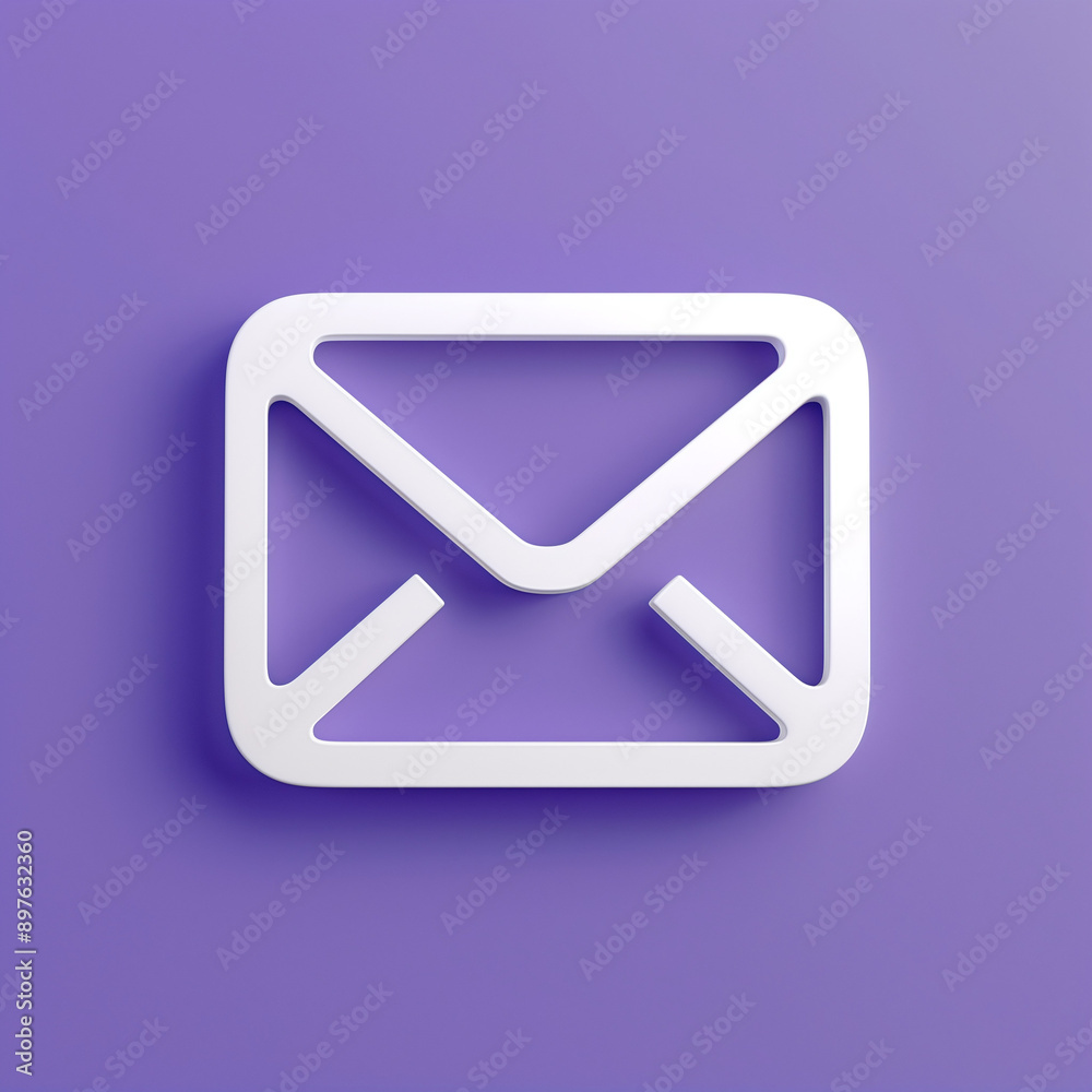 Clean Email Symbol Icon in 2D on a Gentle Periwinkle Background Clean Email Symbol Icon in 2D on a Gentle Periwinkle Background