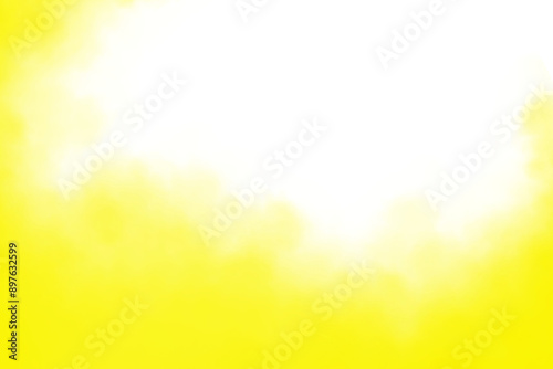 yellow fog or smoke frame isolated on white transparent background. 