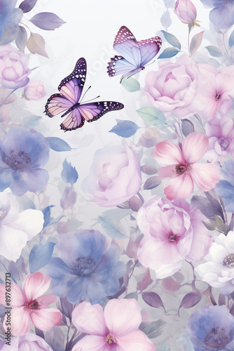 Elegant Peonies: Seamless Watercolor Floral Designs Bold Blooms: Watercolor Floral Seamless Wallpaper