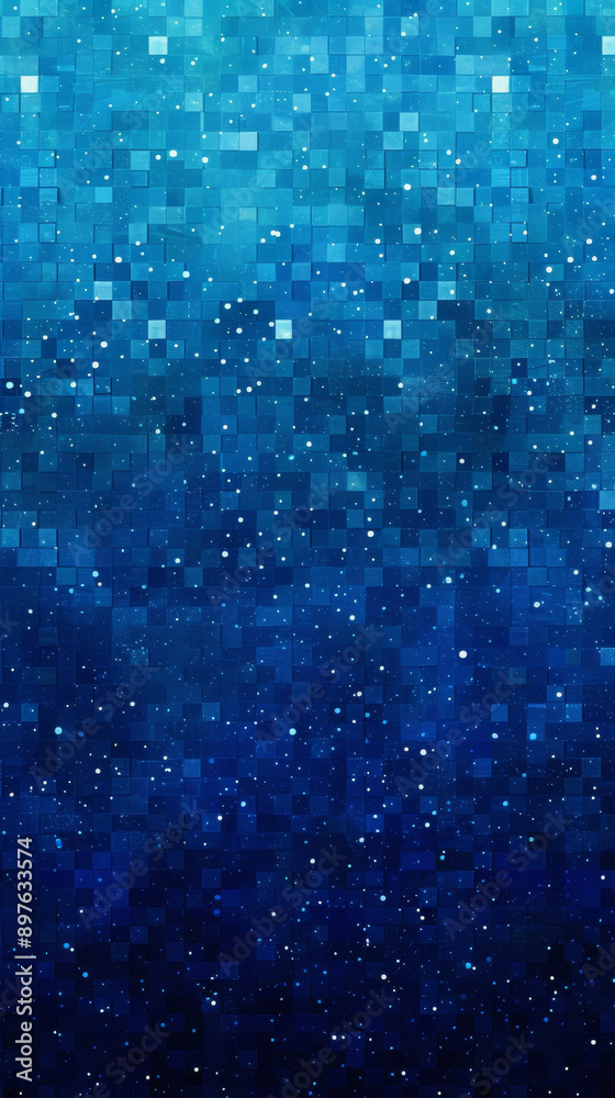 Naklejka premium Abstract blue pixelated background with white dots