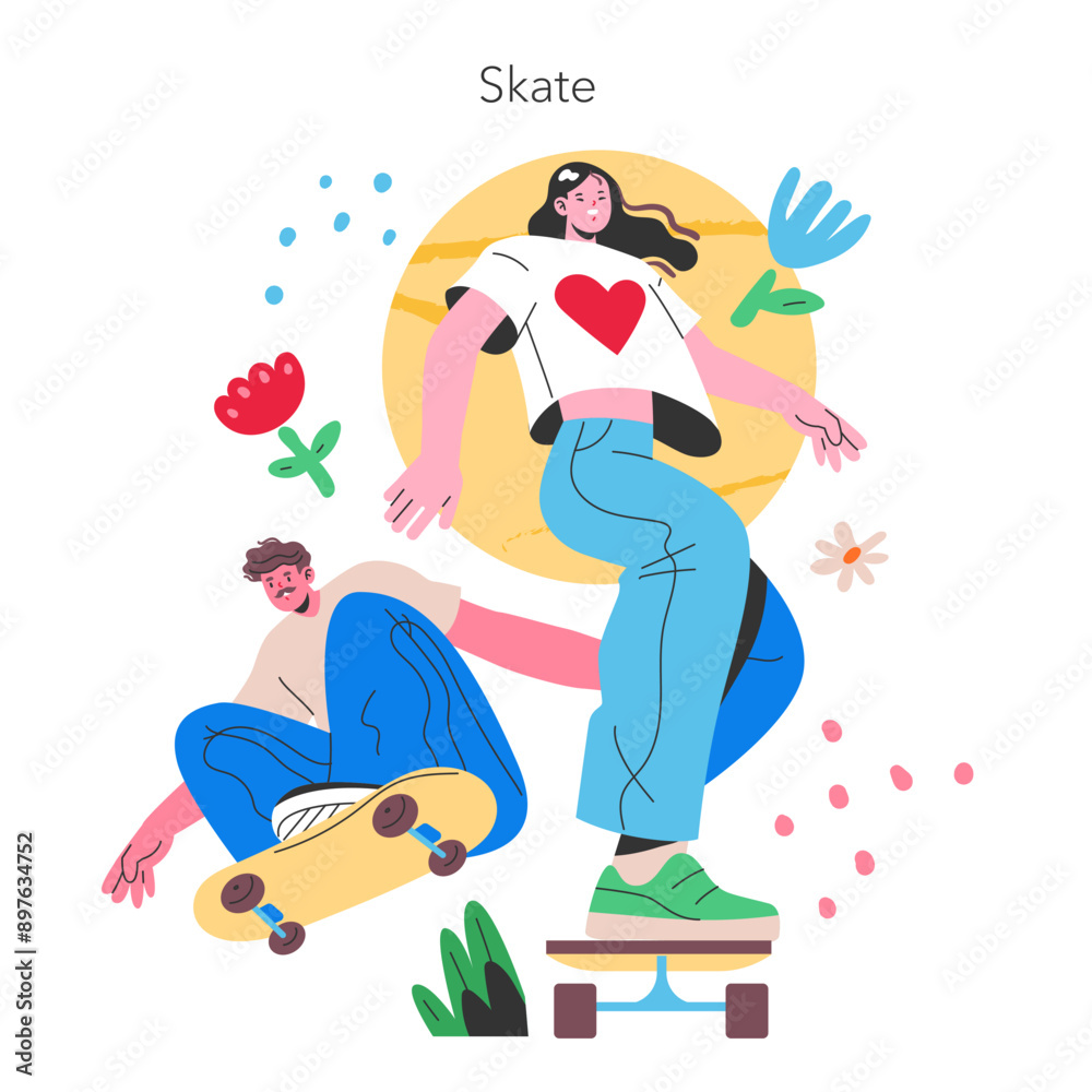 Obraz premium Summer Sports Activities. Flat Vector Illustration