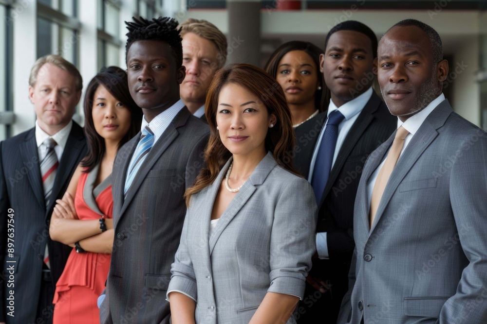 Portrait of successful group of business people at modern office looking at camera. Portrait of happy businessmen and satisfied businesswomen standing as a team. Multiethnic group of people smiling. Portrait of successful group of business people at modern office looking at camera. Portrait of happy businessmen and satisfied businesswomen standing as a team. Multiethnic group of people smiling.