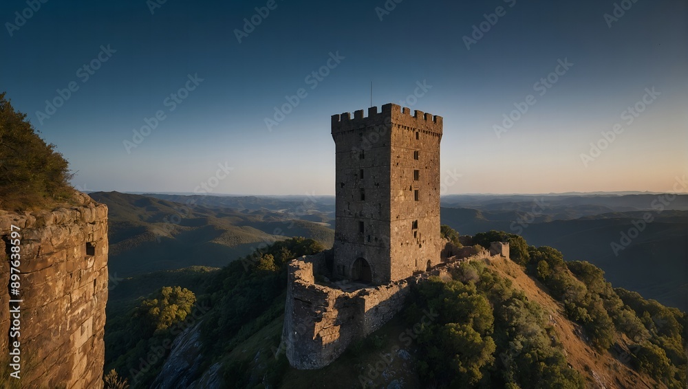Grand archer tower offering a commanding view of the landscape Grand archer tower offering a commanding view of the landscape