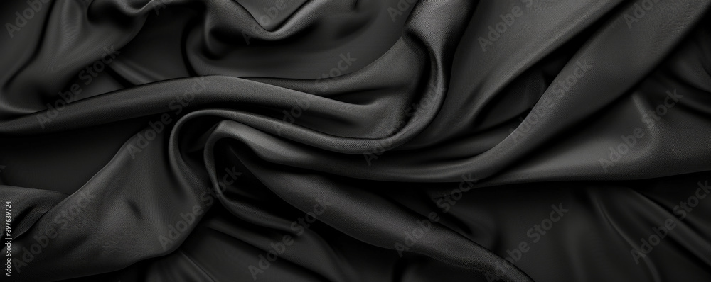 Fototapeta premium A pristine black background with a subtle fabric-like texture, adding a touch of elegance and sophistication.