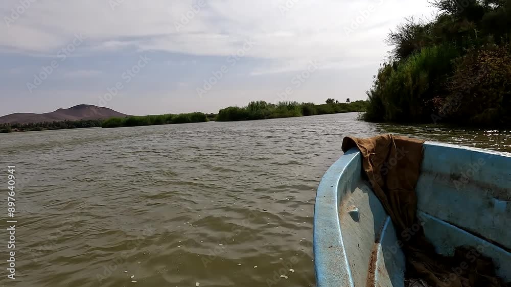 Boat on the Nile River in northern Sudan Boat on the Nile River in northern Sudan