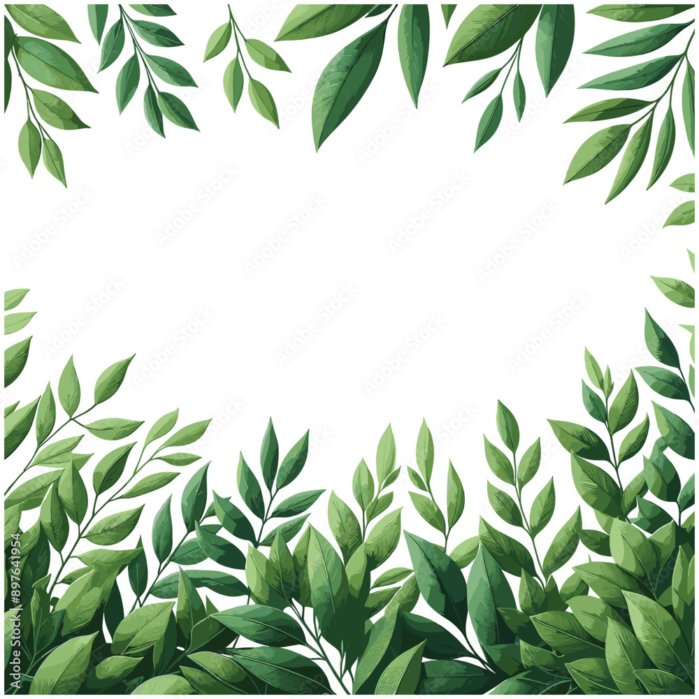 Green Leaves Background border