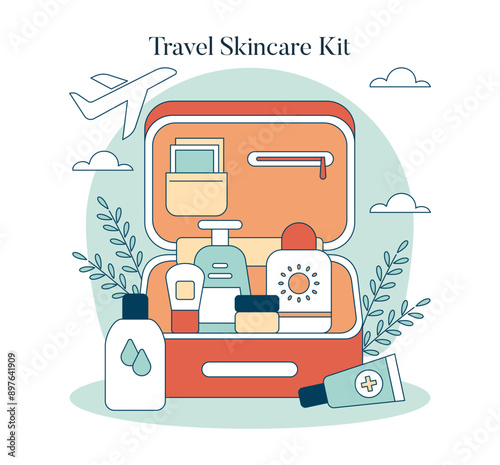 Skincare Toolbox. Flat Vector Illustration