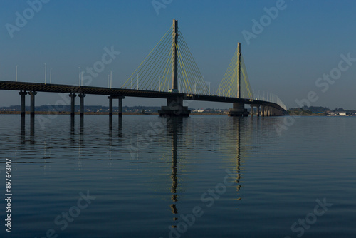 Anita Garibaldi Bridge in Laguna Santa Catarina Brazil. Bridge over the Imarui lagoon, highway 101.