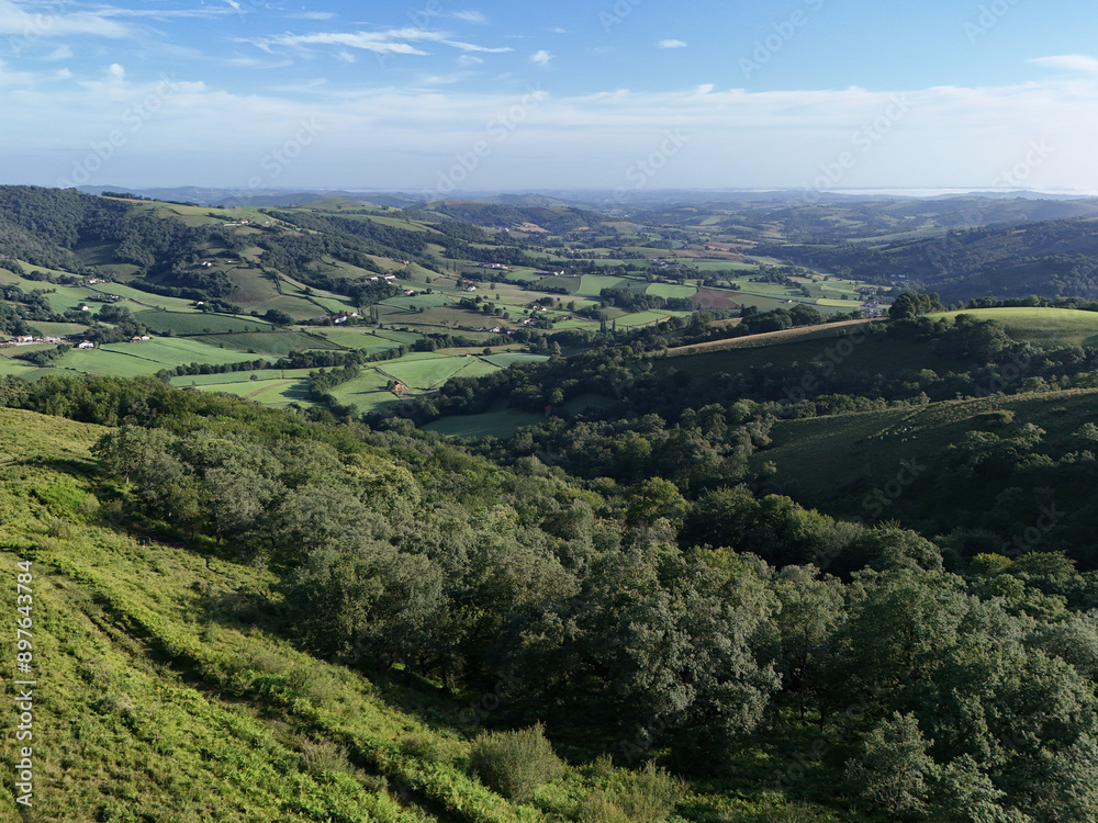 Obraz premium Countryside in the Basque country in the Atlantic Pyrenees in France