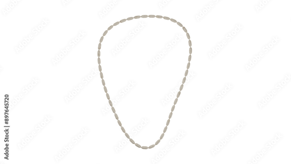 Light wood beads isolated in transparent and white background. Jewelry concept. 3D render Light wood beads isolated in transparent and white background. Jewelry concept. 3D render