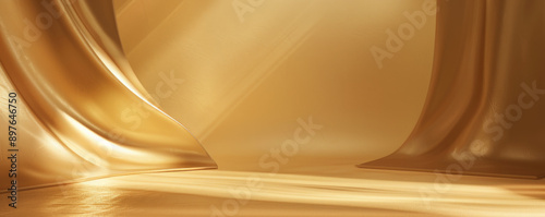 A matte gold background with a smooth, non-reflective surface for a minimalist aesthetic. photo