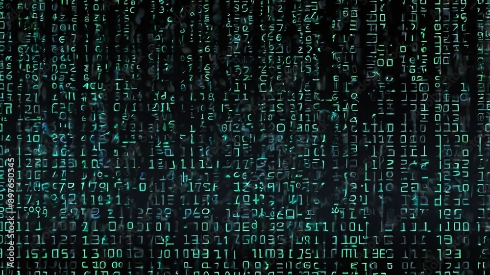 Digital Matrix Background with Flowing Binary Code and Dark Textured Backdrop Digital Matrix Background with Flowing Binary Code and Dark Textured Backdrop