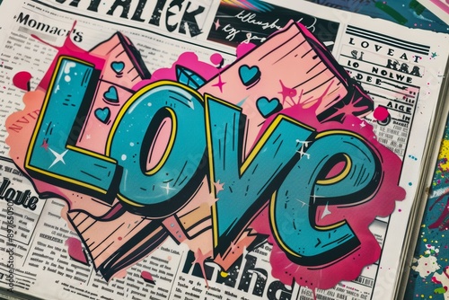 A vibrant graffiti art piece featuring the word 