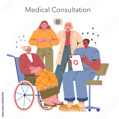 Euthanasia. Flat Vector Illustration