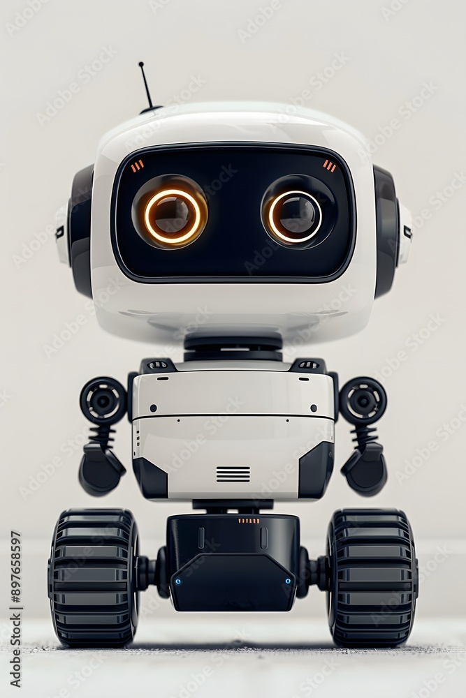 Fototapeta premium Robot courier, delivery of goods