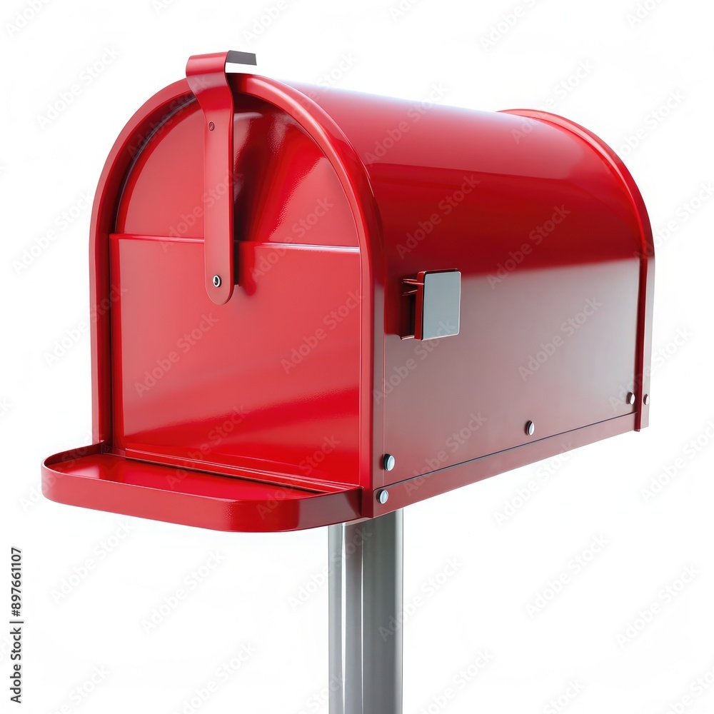 Red Mailbox on a White Background. Generative AI Red Mailbox on a White Background. Generative AI