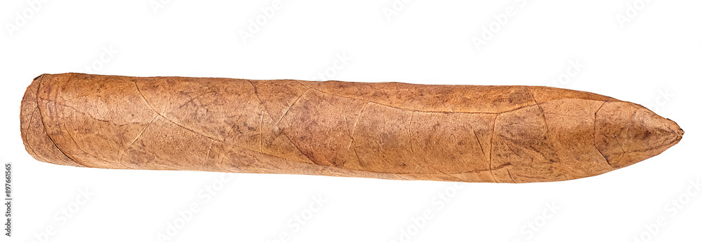 Brown luxury cigar isolated on a white background Brown luxury cigar isolated on a white background