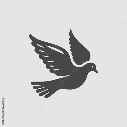 silhouette of dove with leaf in mouth, white and transparent background.dove black icon, simple flat image. 