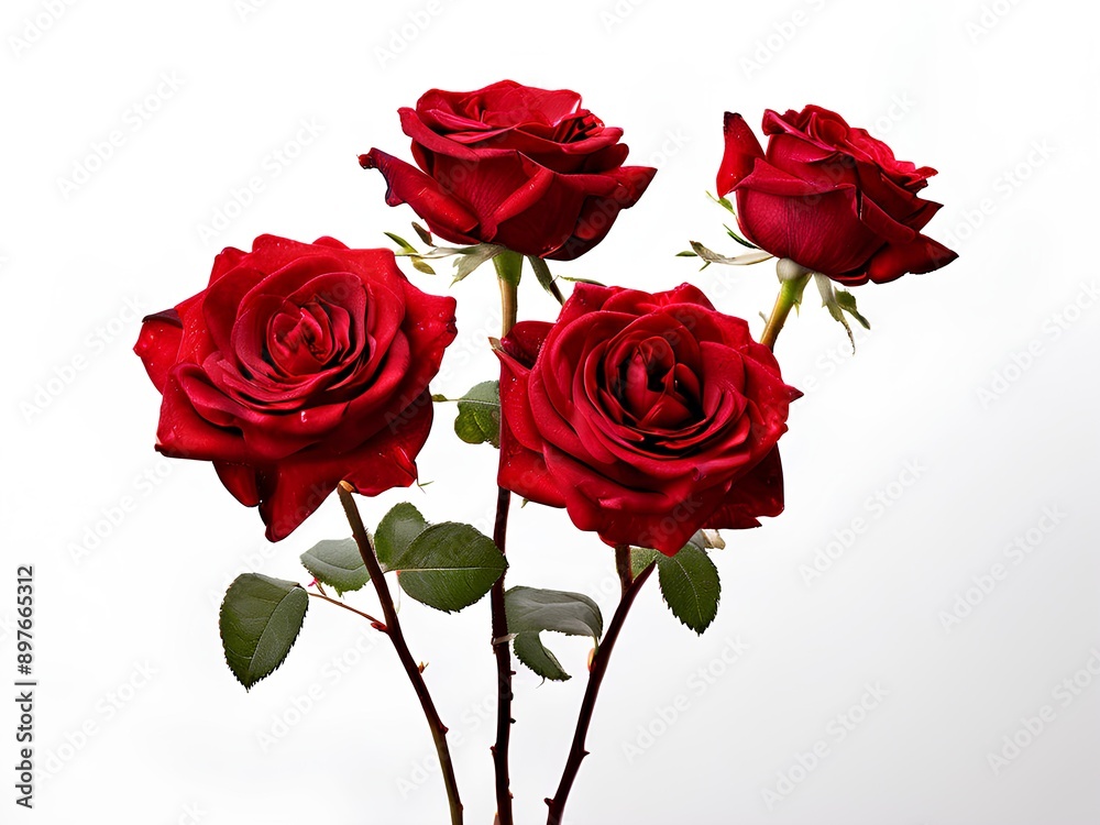 Fototapeta premium red roses with white background