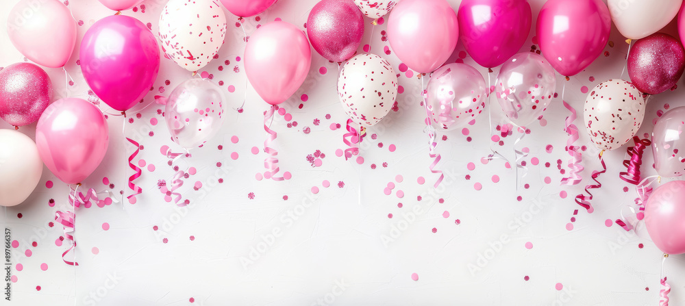 Festive Birthday Balloons and Confetti Festive Birthday Balloons and Confetti