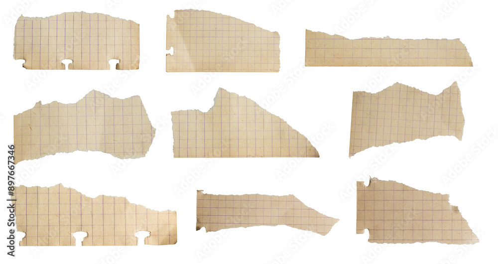 a piece of old squared paper on a white background a piece of old squared paper on a white background