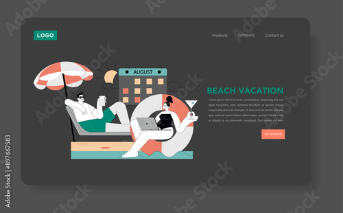 Last Days Of Summer. Flat Vector Illustration