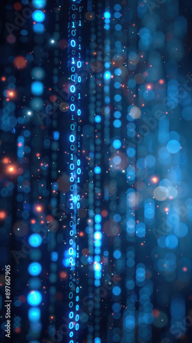 Wallpaper Mural Blue Digital Data Stream Flowing Torontodigital.ca