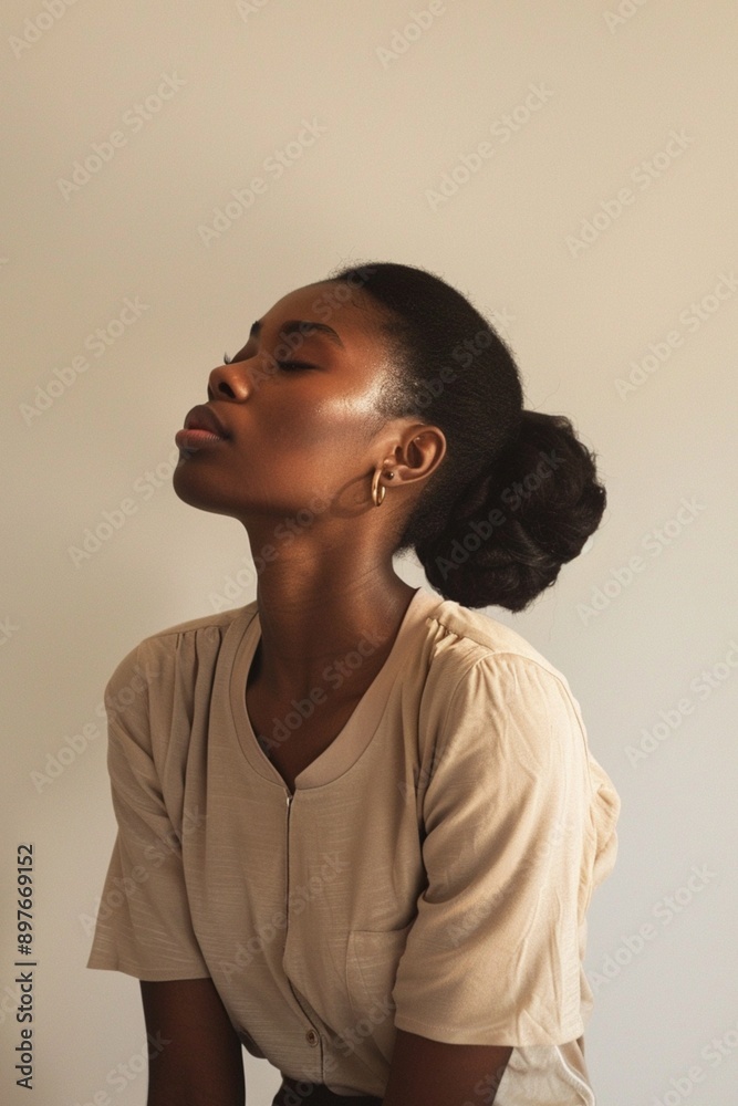 Side profile of a beautiful woman Side profile of a beautiful woman