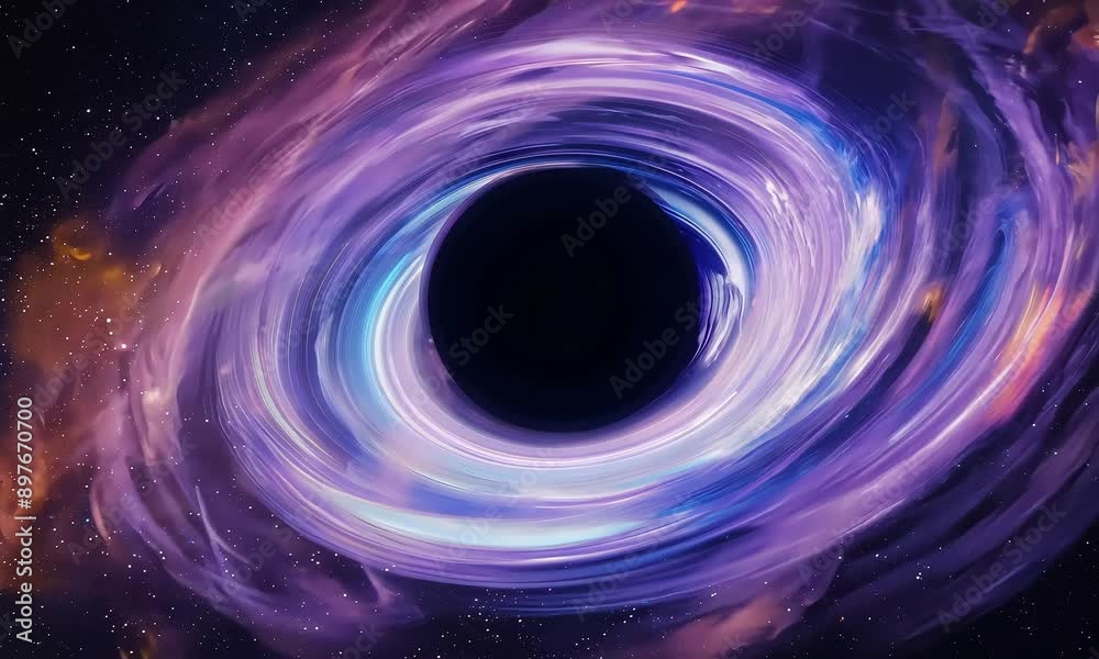 A deep space background featuring a massive black hole at the center (mov) A deep space background featuring a massive black hole at the center (mov)
