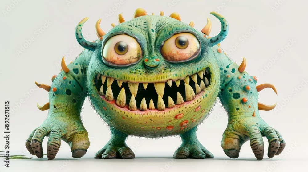 Expressive and emotional Cute 3D cartoon monster. This character may be related to animation, children's media, or character design Expressive and emotional Cute 3D cartoon monster. This character may be related to animation, children's media, or character design