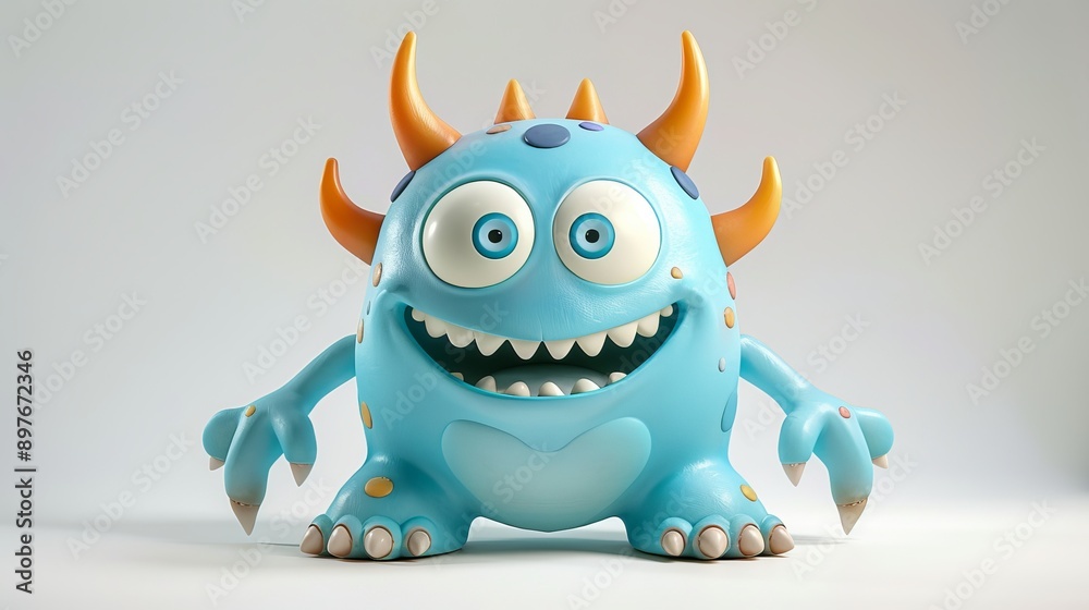 Expressive and emotional Cute 3D cartoon monster. This character may be related to animation, children's media, or character design Expressive and emotional Cute 3D cartoon monster. This character may be related to animation, children's media, or character design