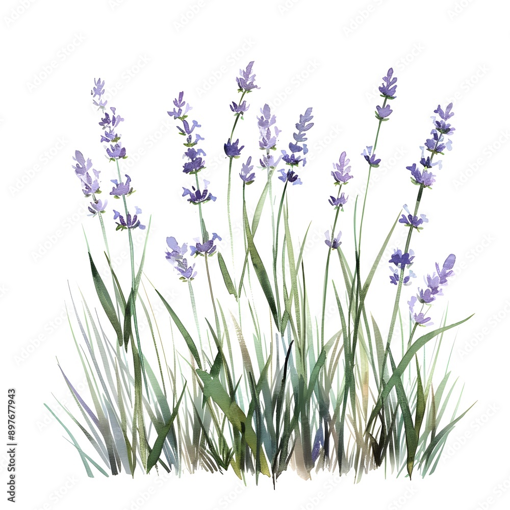Naklejka premium lavender flowers isolated on white