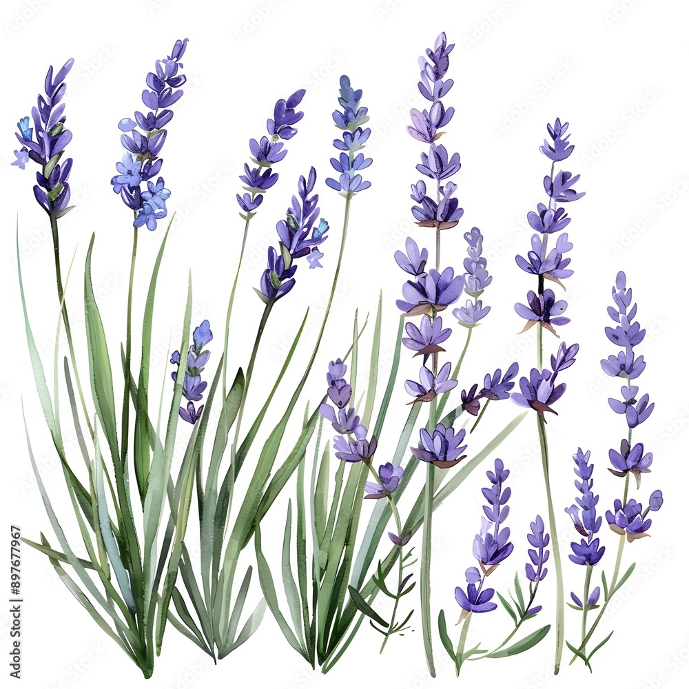 Naklejka premium lavender flowers isolated on white