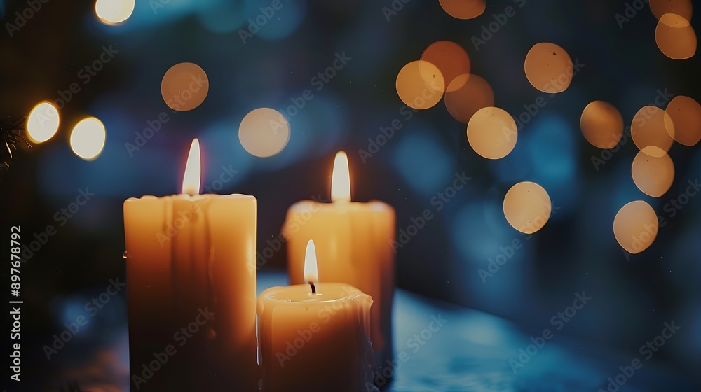 Candles in the dark with soft focus and bokeh memorial hope Candles in the dark with soft focus and bokeh memorial hope