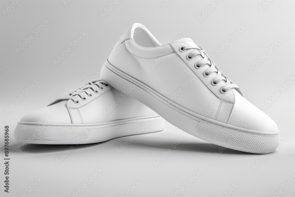 Sneaker Mockup. White pair of sneakers isolated on white background with copy space Sneaker Mockup. White pair of sneakers isolated on white background with copy space