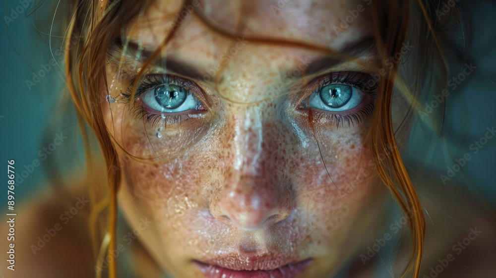 a person going through a very difficult time, desperate, camera focusing on the face.generative ai a person going through a very difficult time, desperate, camera focusing on the face.generative ai
