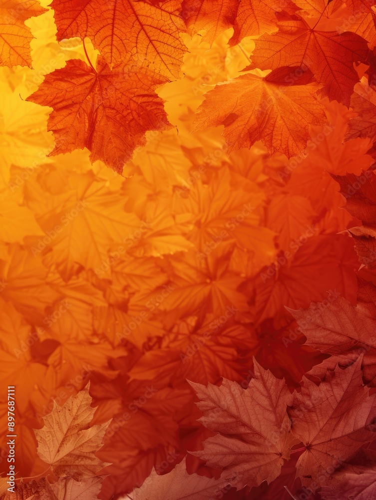 Fall leaves with sunlight shining on them. Fall leaves with sunlight shining on them.