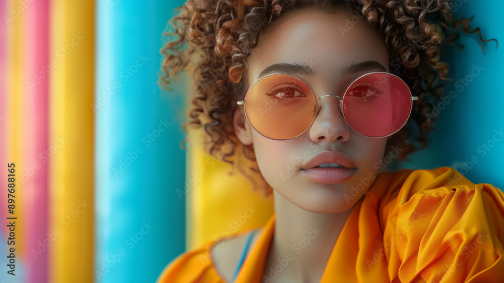 Fototapeta premium 3d contemporary modern fashion with diverse mix of shopping items and young model.generative ai