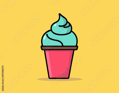 Line icon of ice cream. Dessert, fast food, sugar. Sweet food concept. Can be used for topics like food, unhealthy eating, gastronomy