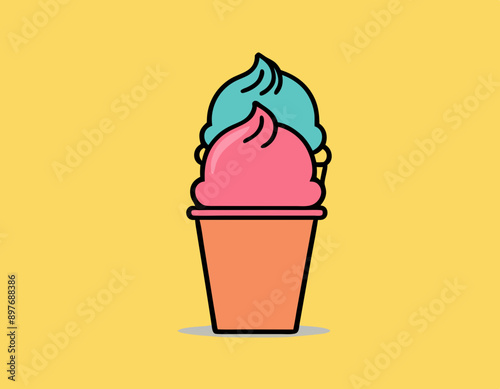 Line icon of ice cream. Dessert, fast food, sugar. Sweet food concept. Can be used for topics like food, unhealthy eating, gastronomy