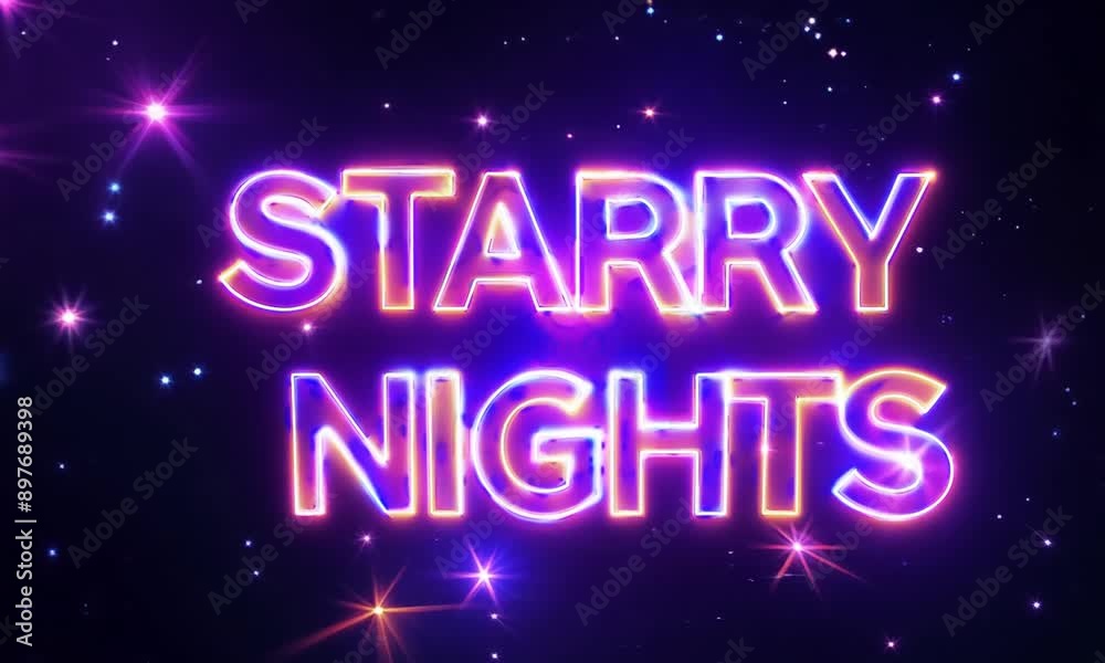 Neon stars with a swirling galaxy background and Neon stars with a swirling galaxy background and