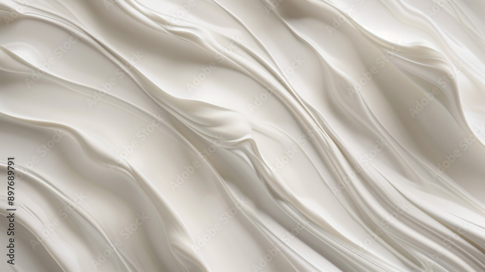 Obraz premium Close-Up of White Textured Paint Swirls Smooth and Detailed