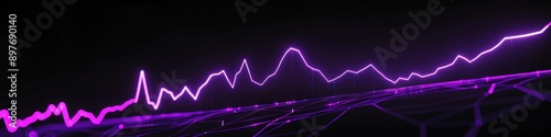 Neon violet graph against a black backdrop, highlighting vibrant business growth.