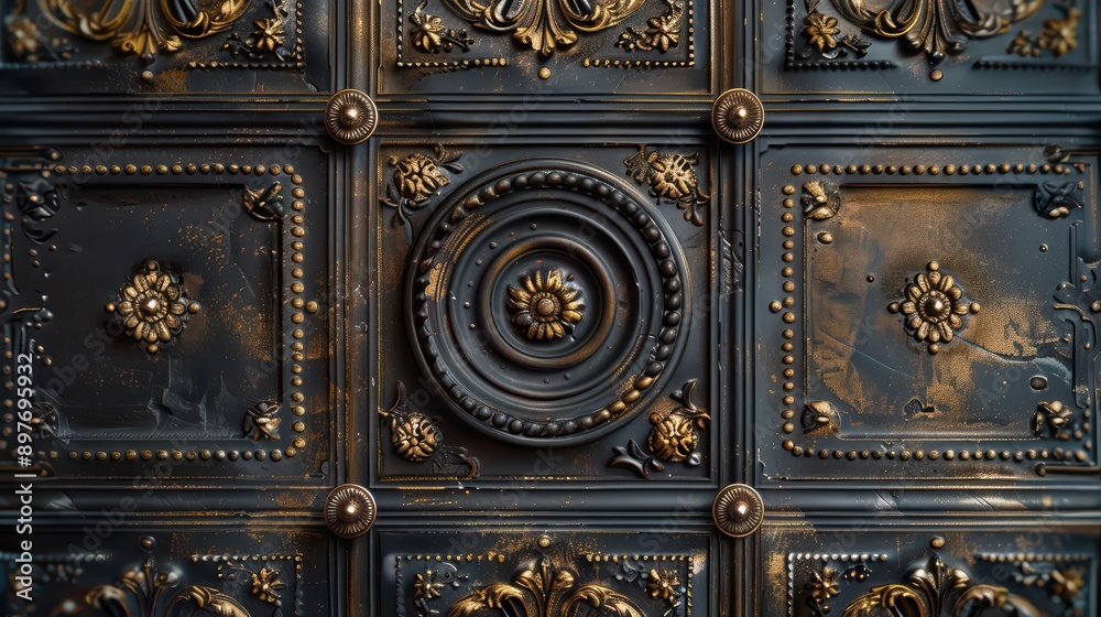 Tin ceiling with an antique finish Tin ceiling with an antique finish