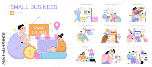 small business. Flat Vector Illustration